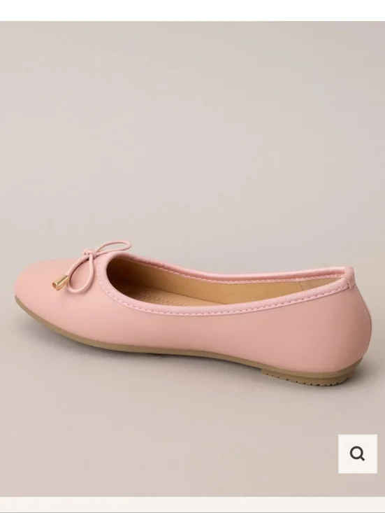 Rampage Soft Step Pink Faux Leather Slip On Ballet Flats Bow Detail Size 9.5 NEW - Picture 3 of 13
